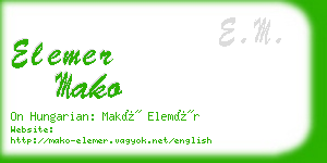 elemer mako business card
