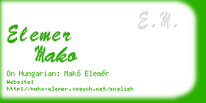 elemer mako business card